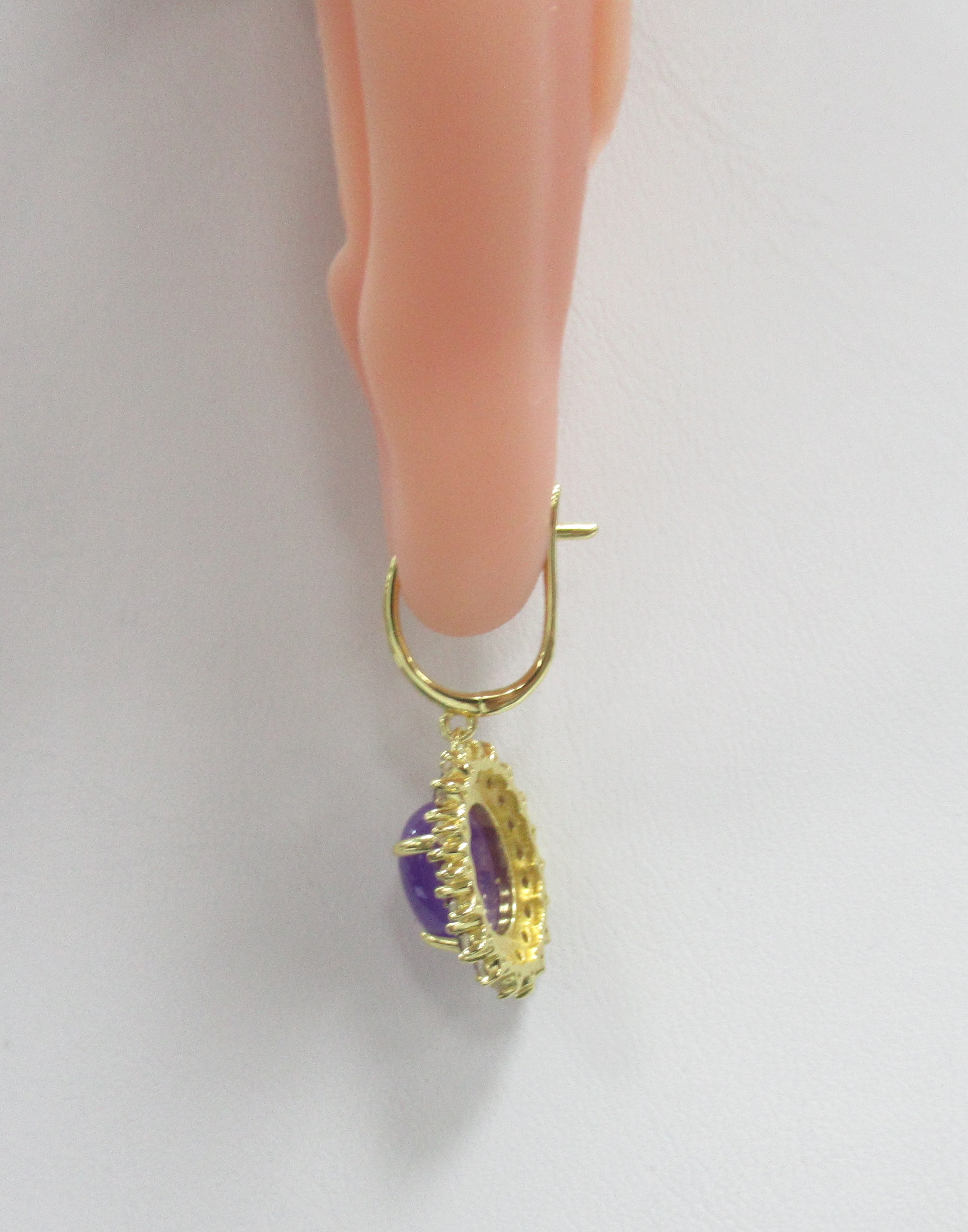 Серебряные серьги с лавандовыми жадеитами